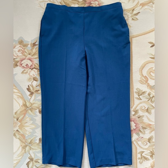 Midnight, blue Alfred Dunner, straight leg trousers size 18 petite - Picture 3 of 6